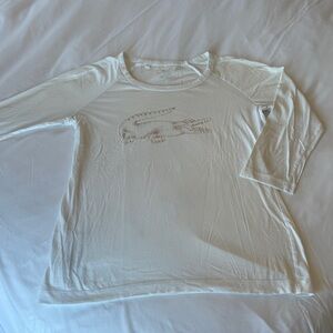 Lacoste White 3/4 Sleeve Top